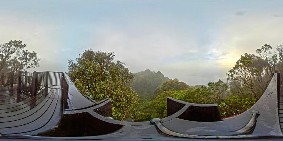 360 VR Mountain View in the clouds  HDR Stock Photos