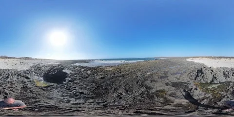 360 VR of ocean waves on Popcorn Beach, Fuerteventura, Spain Видео 312937303