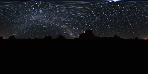 360 VR Perseid Meteor Shower and Milky Way Galaxy Trona Pinnacles Mojave Desert Stock Footage 157974399