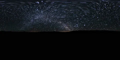 360 VR Perseid Meteor Shower and Milky Way Galaxy Over Desert California USA Stock Footage 159049714