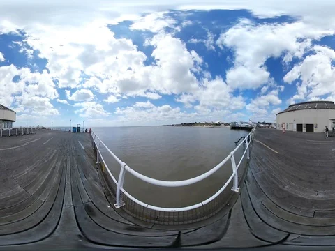 360 VR - Pier/Boardwalk at the Beach Stock Footage 77209199