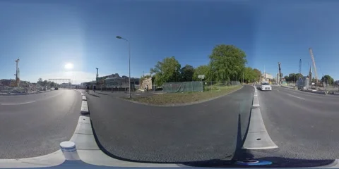 360 VR - Road with Traffic next to Construction Site of West Link (Västlänken) Stock Footage 132667362