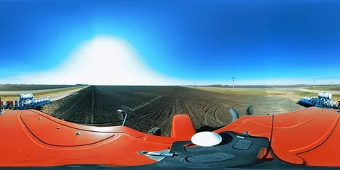 360 VR Seeding Sugarbeets May 2018 Stock Footage 99144969