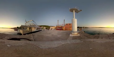 360 vr sunset on a seaside Stock Footage 141659105