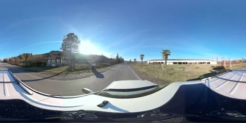 360 VR SUV driving at high speed on the autobahn Stock Footage 167599801