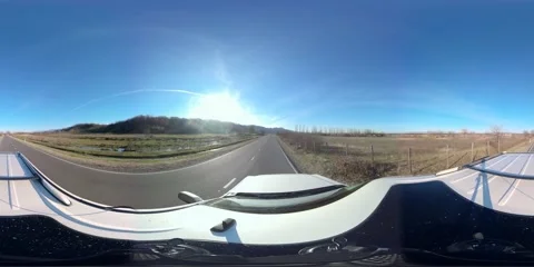 360 VR SUV driving at high speed on the autobahn Stock Footage 167599953