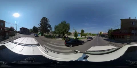 360 VR SUV moves through the city Stock Footage 167341994