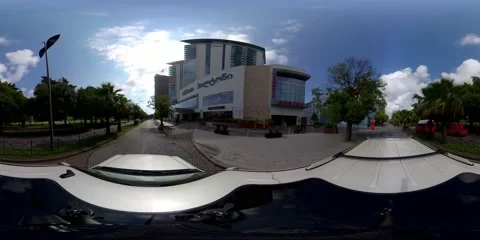 360 vr SUV moves through the city of Batumi, Adjara, Georgia Stock Footage 167647972
