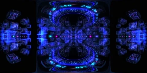 360 vr technological abstract c background digital cyberspace Vídeo Stock 196172745