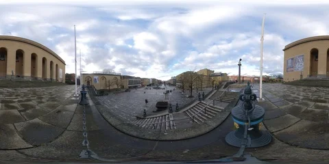 360 VR Time lapse near Gothenburg Museum of Art in Sweden Stock Footage 126371362