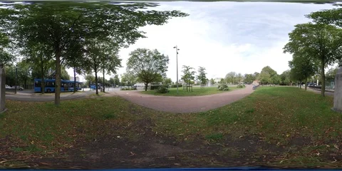 360 VR Time lapse of park in central Gothenburg, Sweden Stock Footage 115545186