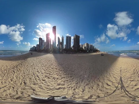 360º VR Tropical Brazilian Beach - Recife-PE Stock Footage