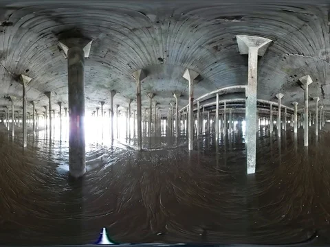 360 VR - Underneath a Pier/Boardwalk Stock Footage 76825187