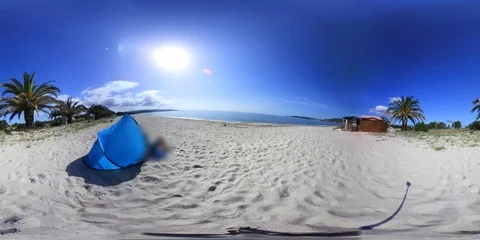 360 vr video of Alghero shore on a sunny day. Sardinia, Italy. Time lapse effect Vídeos de archivo 116607909