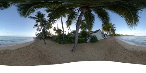 360 VR Video At the Beach In The Morning Stock Footage