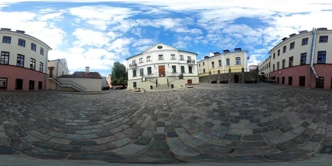 360 VR video of Belarus. Trinity Suburb. Town place. An ancient city place. Stock Footage 88321187