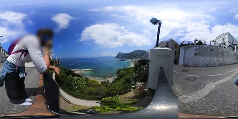 360 vr video of Capri seafront on a sunny day, Italy Vídeos de archivo 116781307