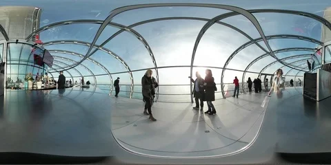 360 VR Video Inside Of The British Airways I360 Observation Tower In Brighton Stock Footage