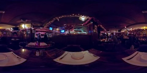 360 VR video of Inside a Dive Bar / restaurant in Los Angeles, California Stock Footage 83696794