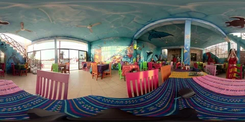 360 VR Video Local mexican restaurant Stock Footage 101097844