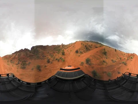 360 VR video off roading the red sand dunes of Logandale Trails System in Nevada Stock-Footage 75936623