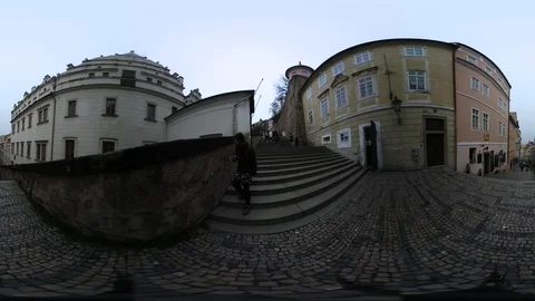 360 VR view at the historical centre of Prague, Czech republic 動画素材 120158929
