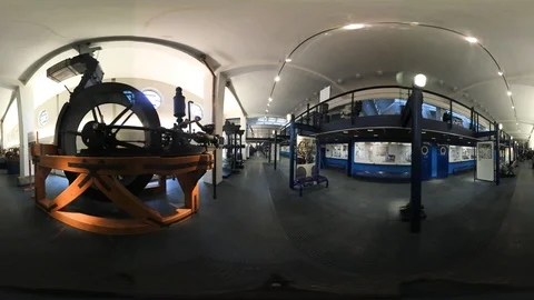 360 VR view at Museum at Water Treatment Plant in Podolí, Prague Stock Footage 121622997