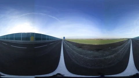 360 VR View at a Newly Built Highway Stock Footage 121277887