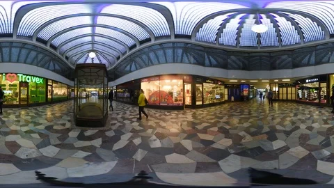 360 VR View at Passage in Prague City Centre, Czech republic 動画素材 120539062