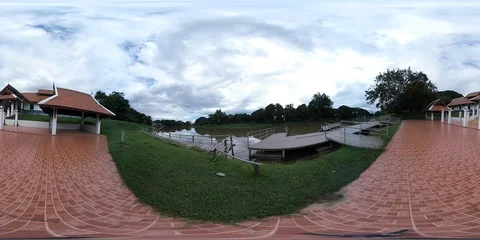 360 Vr View Of The Ping River In Chiang Mai, Thailand Stock Footage 95112646