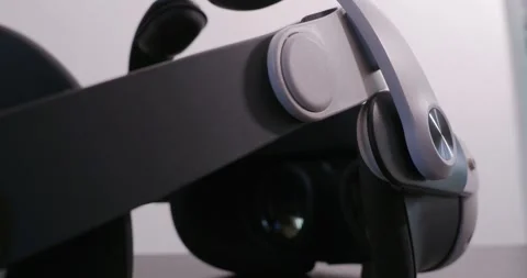 360 VR virtual and mixed reality headset on desk. Stock Footage 259114570