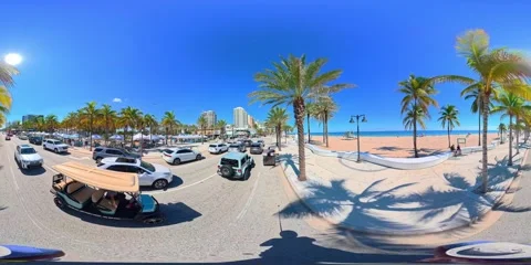 360 VR virtual tour of Fort Lauderdale Beach Florida shot in 2025 Stock Footage 320408679