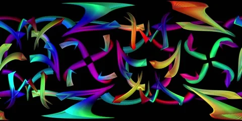 360 VR Visual Music - Tumbling Tadpoles Stock Footage 273200386
