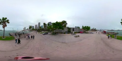 360vr 5.2k virtual reality video Miami Downtown Bayside 動画素材 85375139