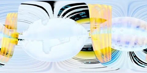 360VR Abstract Digital Data Sphere 4K Loop Stock Footage 321557880