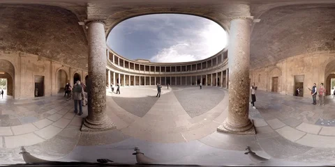 360VR Alhambra Palace, Granada Stock Footage 92726463