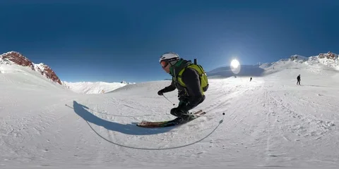 360VR Alpin Ski 2 Stock Footage