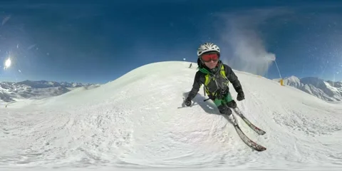360VR Alpin ski Stock Footage 86415789