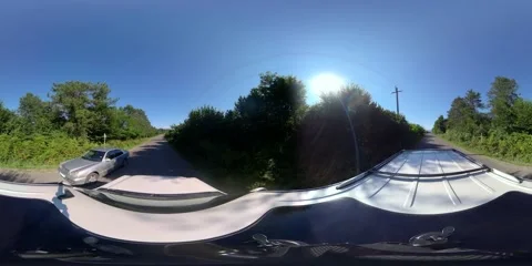 360VR asphalt track between trees Stock Footage 167835869