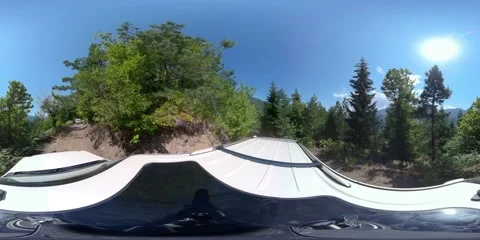 360VR auto climbs mountains Stock Footage 167773739