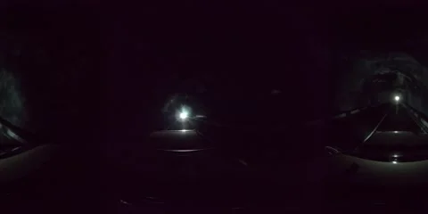 360VR auto rides in the tunnel Stock Footage 168113356