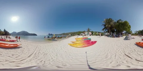360VR beach, island Phi Phi, Thailand Stock Footage 87913886