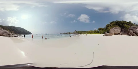360VR Beach Similan No.8 at Similan national park in Andaman Sea, Thailand. Stock Footage 87600352