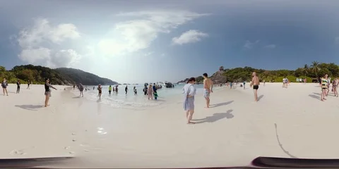360VR Beach Similan No.8 at Similan national park in Andaman Sea, Thailand. Stock Footage 87606950