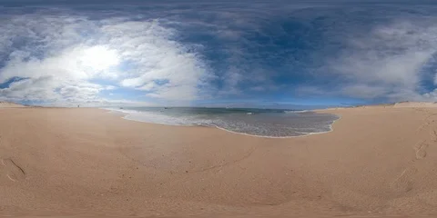 360VR beach with young man 動画素材 96480112