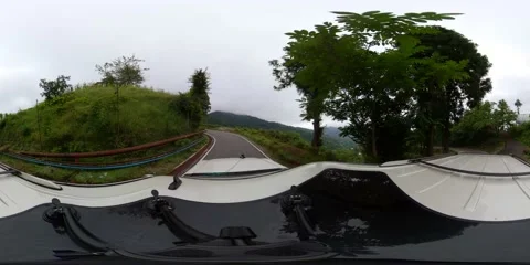 360VR Beautiful mountain road in cloudy weather Stock Footage 167767118
