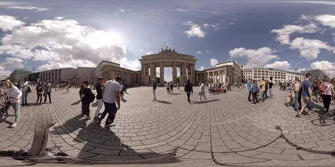 360VR Brandenburg Gate, Berlin Stock Footage 91681025