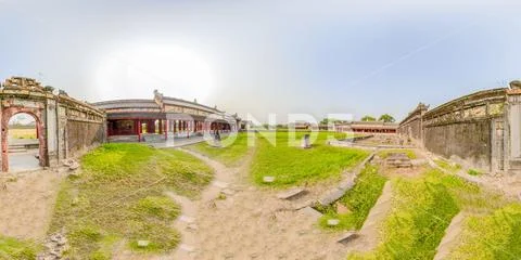 360VR Citadel of Hue in Vietnam Stock Photos