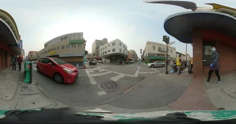 360VR - Cloudy Chinatown Intersection, San Francisco Stock Footage 138473458