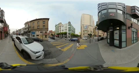 360VR - Cloudy Chinatown Intersection, San Francisco 3 Stock Footage 138474010
